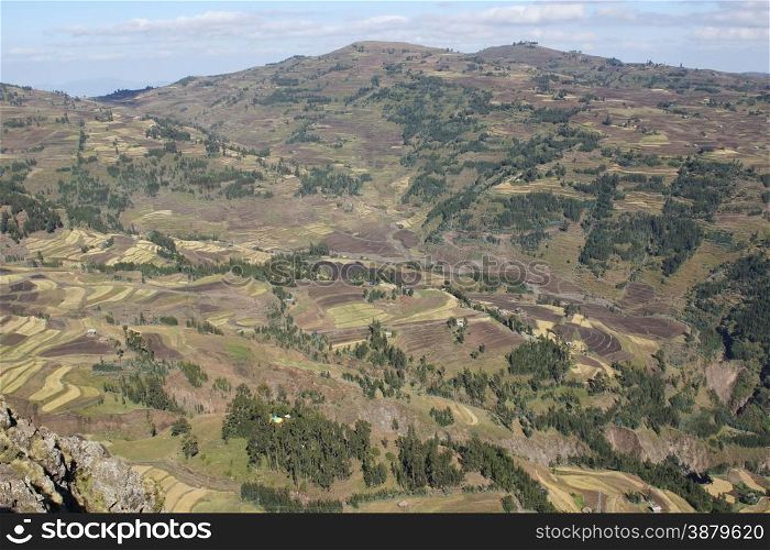 Landscape in Amhara province, Ethiopia, Africa