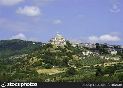 Landscape in Campobasso province, Molise, Italy, along the road to Termoli. View of Guardialfiera