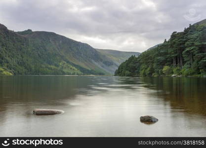 Landscape in lake of Glendalough in wicklow mountain, Ireland