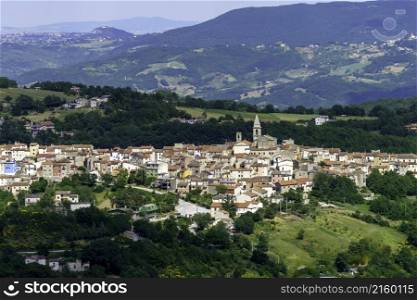 Landscape in Molise near Macchiagodena and Frosolone, Isernia province, at June. View of Sant Elena Sannita