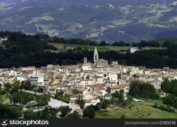 Landscape in Molise near Macchiagodena and Frosolone, Isernia province, at June. View of Sant Elena Sannita