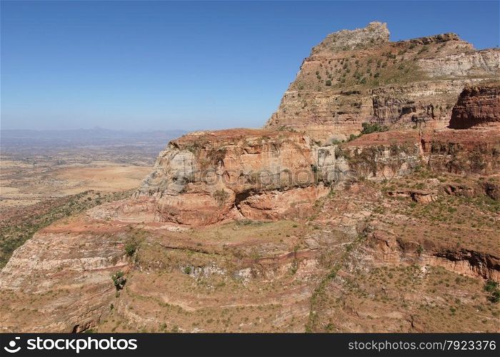Landscape in Tigray province close to Adigrat, Ethiopia, Africa