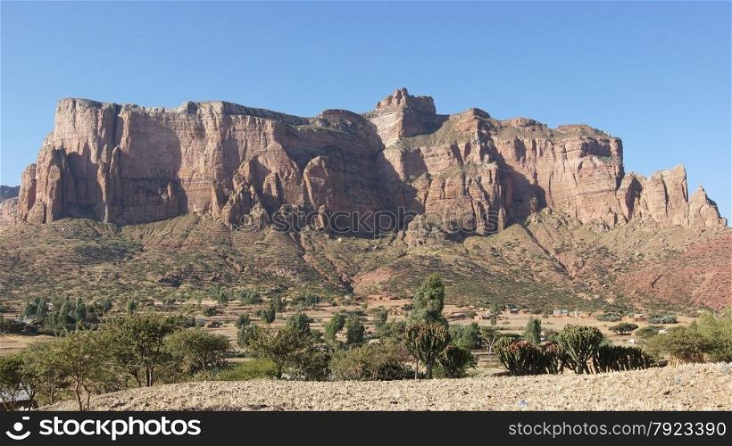 Landscape in Tigray province close to Adigrat, Ethiopia, Africa