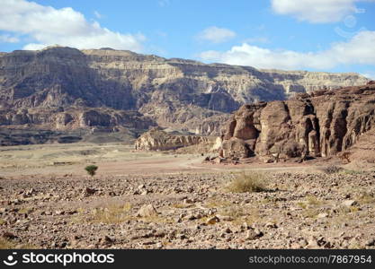 Landscape in Timna park in Negev desert in Israel