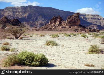 Landscape in Timna park in Negev desert, Israel