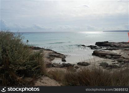 landscape of a beach in Formentera