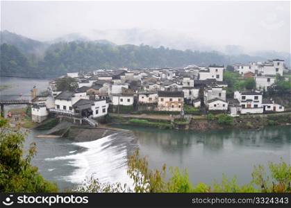 Landscape of a famous Chinese ancient town in Jiangxi