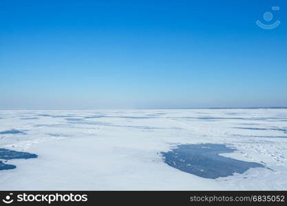 Landscape of a winter arctic ice field
