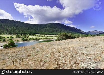 Landscape of Alpes-de-Haute-Provence department in southeastern France.