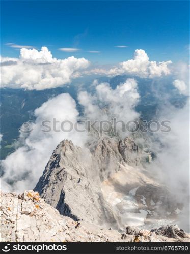 Landscape of Alpine Alps mountain view from Zugspitze top of Germany