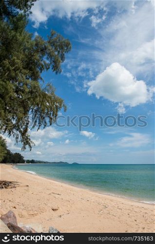 Landscape of beach or seashore with clouds sky