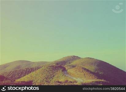 Landscape of beautiful mountain with retro filter effect