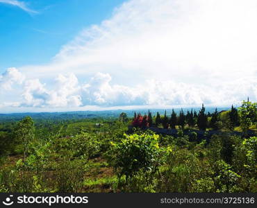 Landscape of central part of Bali island, Indonesia