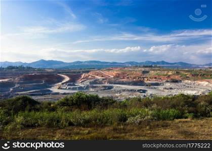 Landscape of coal mine in Mae Mo, Lampang view balcony.. coal mine