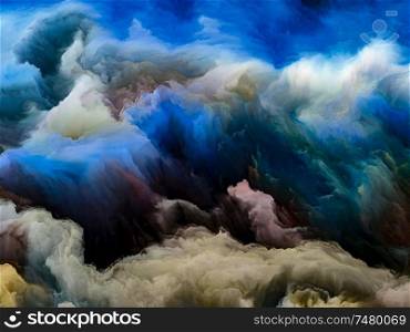 Landscape of Color. Impossible Planet series. Backdrop of vibrant flow of hues and gradients for use in projects on art, creativity and design