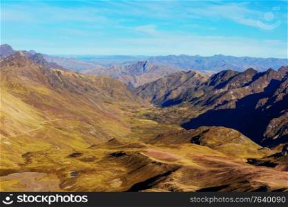 Landscape of high mountain in the Andes, near Huaraz, Peru