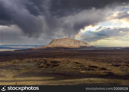 Landscape of Iceland with a colorful sunset
