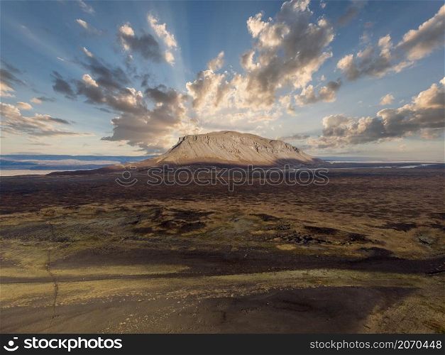 Landscape of Iceland with a colorful sunset