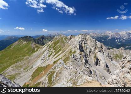 landscape of Lastei ridge and Selle pass, Italian Dolomites