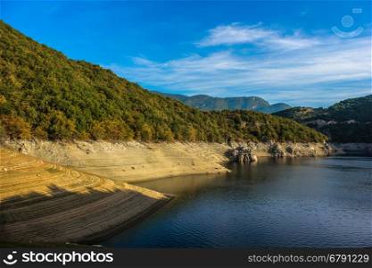 landscape of Meander of Vacha dam, Bulgaria