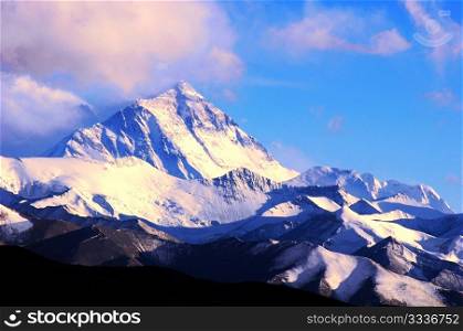 Landscape of Mount Everest from the north face in Tibet, China