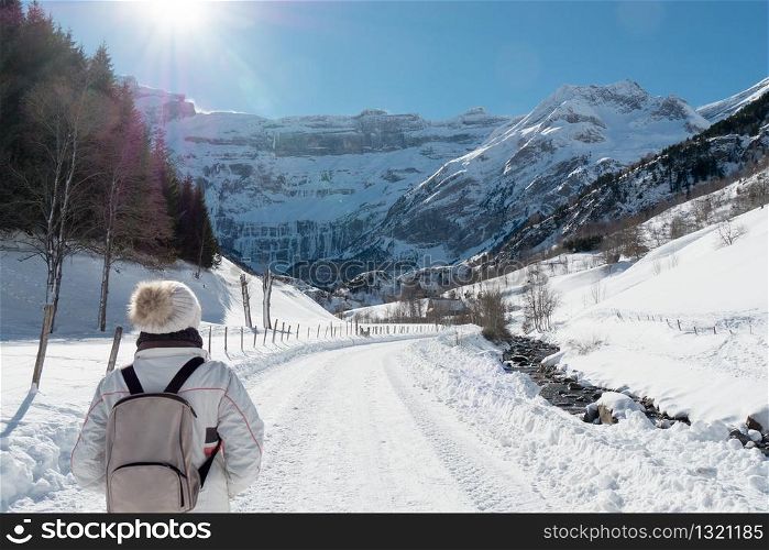 landscape of mountain in winter, Circus of Gavarnie