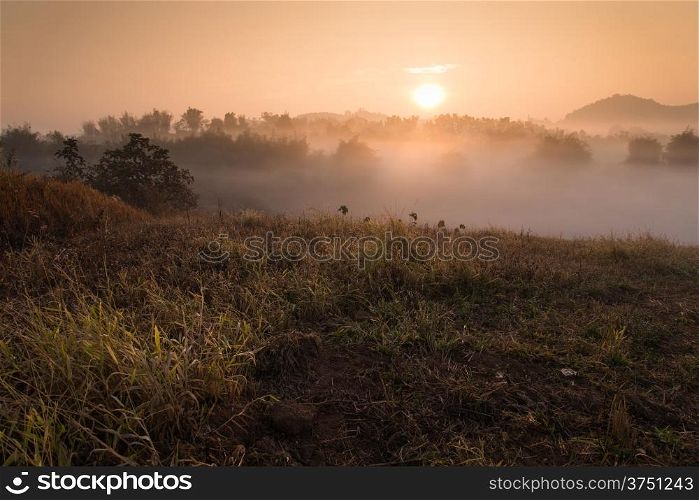 Landscape of mountain view at Phuthapboek Khoo kho , Phetchabun Thailand