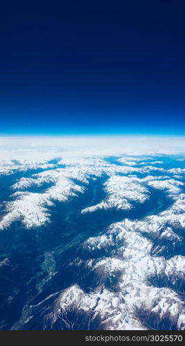 Landscape of Mountain. view from the airplane window