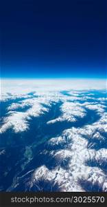 Landscape of Mountain. view from the airplane window