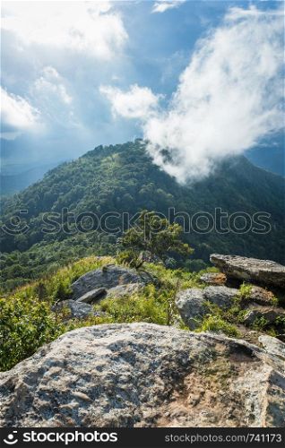 Landscape of mountain with clouds sky