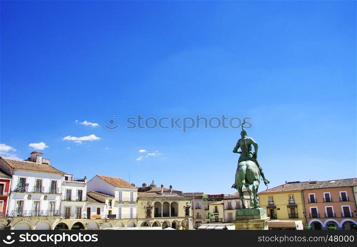 Landscape of Plaza Mayor, Trujillo, Spain