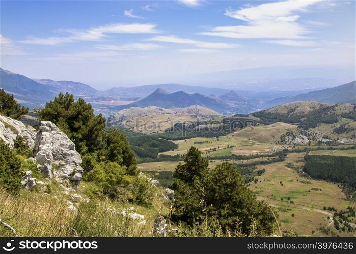 Landscape of Pollino national park, a wide natural reserve in Basilicata and Calabria, italian regions
