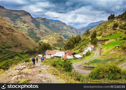 Landscape of Santa Cruz Trek, Huascaran National Park in the Andes of Peru