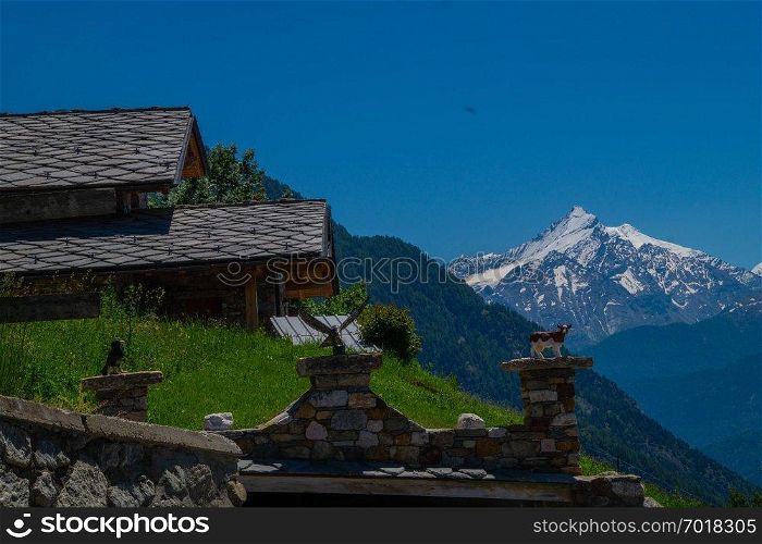 landscape of the Alps in Italy in the Aosta Valley