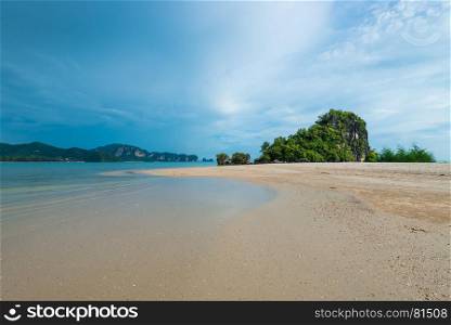landscape of the Andaman Sea in blue tones, the weather before the storm