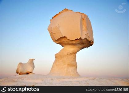 Landscape of the famous site of White Desert in Egypt