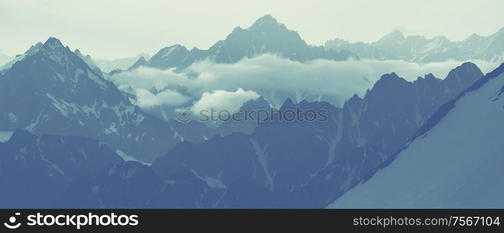 Landscape of the High Caucasus mountains