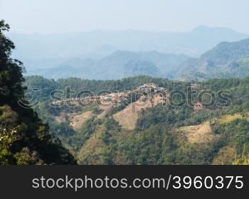 landscape of tribal village on the mountain
