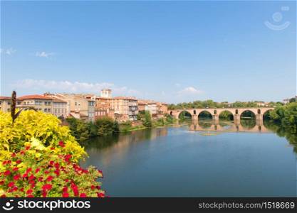Landscape old bridge in French Montauban