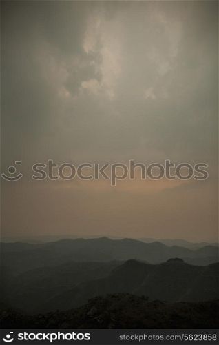 Landscape over the mountain range, Shanxi Province, China