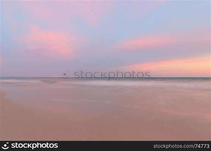 landscape photo, beautiful sunset over the sea beach