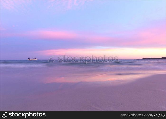 landscape photo, beautiful sunset over the sea beach