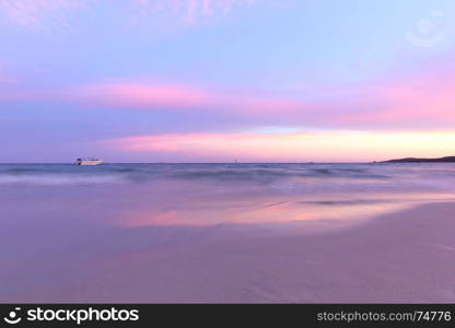 landscape photo, beautiful sunset over the sea beach