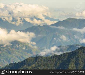 Landscape scenic of mountains around San Marcos in Guatemala