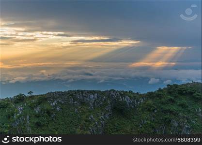Landscape seen from mountain Chiang Dao in Chiang Mai Province,Thailand