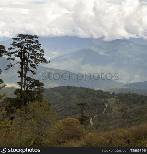 Landscape view Bhutan, Thimphu, Timphu district, Dochula Pass