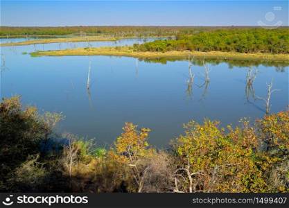 Landscape view from the Mopani rest camp in the Kruger National Park, South Africa