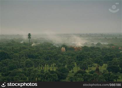 Landscape View of Ancient Temple and Pagoda