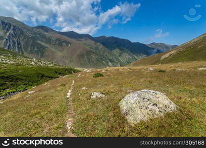 Landscape view of Kackar Mountains or simply Kackars, in Turkish Kackar Daglari or Kackarlar located in Rize, Turkey.. Landscape view of Kackar Mountains in Rize, Turkey.