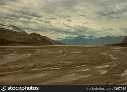 landscape view of mountain desert in Skardu, Gilgit Baltistan, Pakistan.